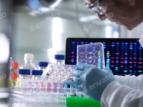 Preview: Scientist analyzing samples in a modern laboratory