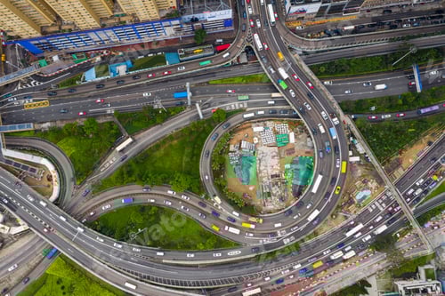 Preview: Causeway Bay, Hong Kong 07 May 2019: top view of Hong Kong city
