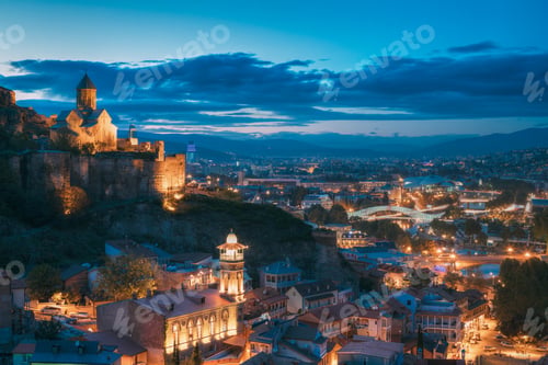 Preview: Tbilisi, Georgia. Narikala Ancient Fortress And St. Nicholas' Ch