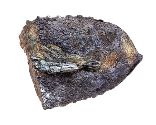 Preview: unpolished Vivianite (blue bog ore) rock isolated