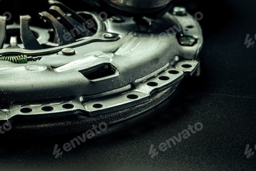 Preview: Car break disc on black background close up