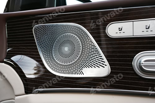 Preview: Front handle door panel with buttons of a luxury car