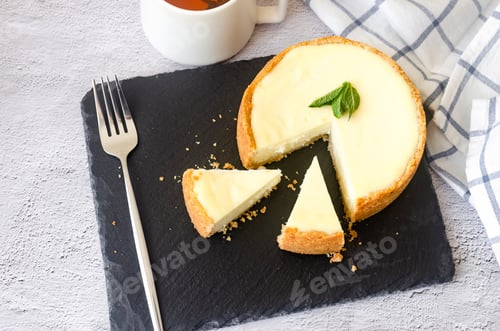 Preview: Piece of classical Cheesecake New York Closeup View