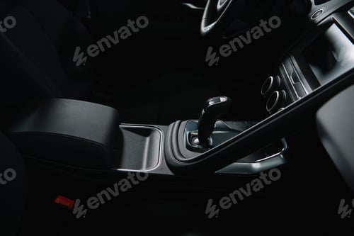 Preview: modern black manual transmission in luxury car