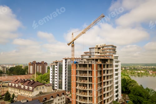 Preview: Apartment or office tall building under construction.