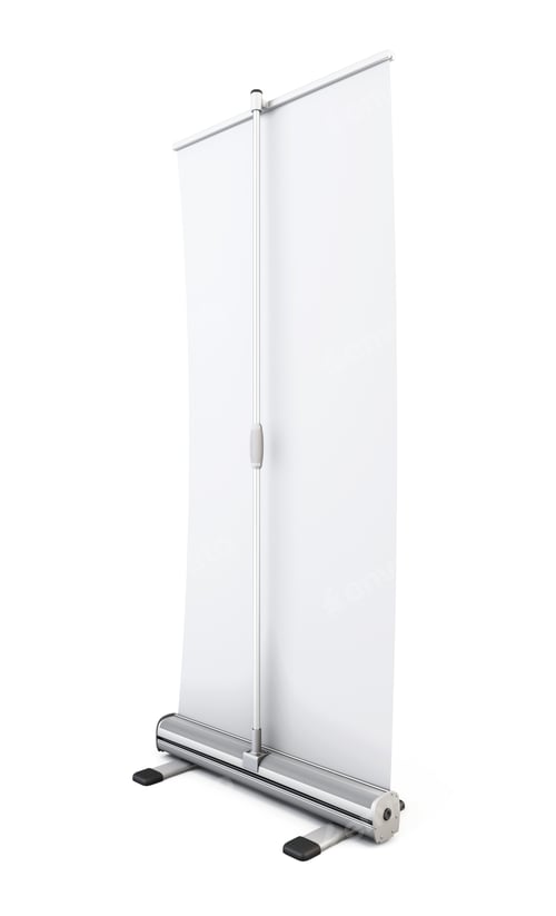 Preview: Roll up back view isolated on white background. 3d.