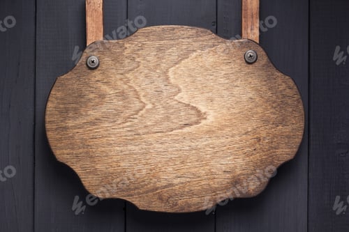 Preview: nameplate at black wooden background texture