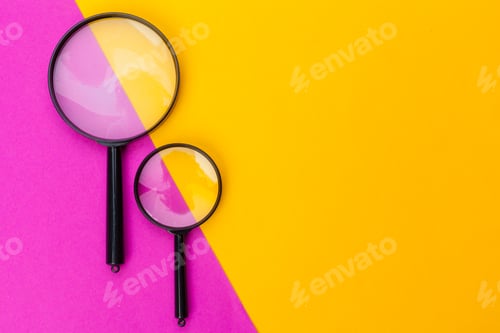 Preview: magnifying glass on yellow background