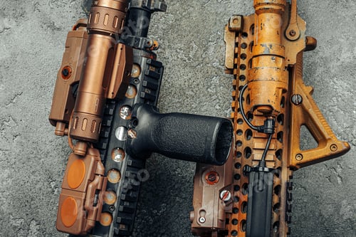 Preview: Modern weapon series. US Army assault rifle, close up