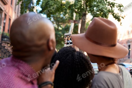 Preview: Group Of Friends Posing For Selfie On Street In New York City