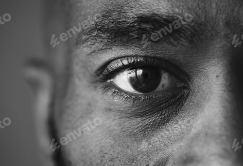 Preview: Closeup of an eye of a black man