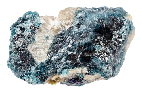 Preview: unpolished grandidierite mineral isolated on white