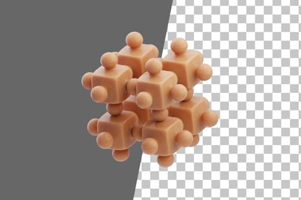 Preview: Plastic Resin Abstract Textured Beige Stack 3D Icon