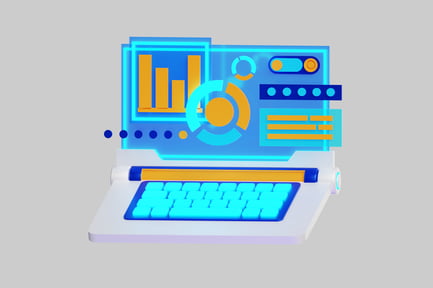 Preview: Abstract data laptop