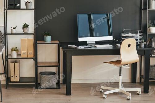 Preview: Home Office Workplace in Black