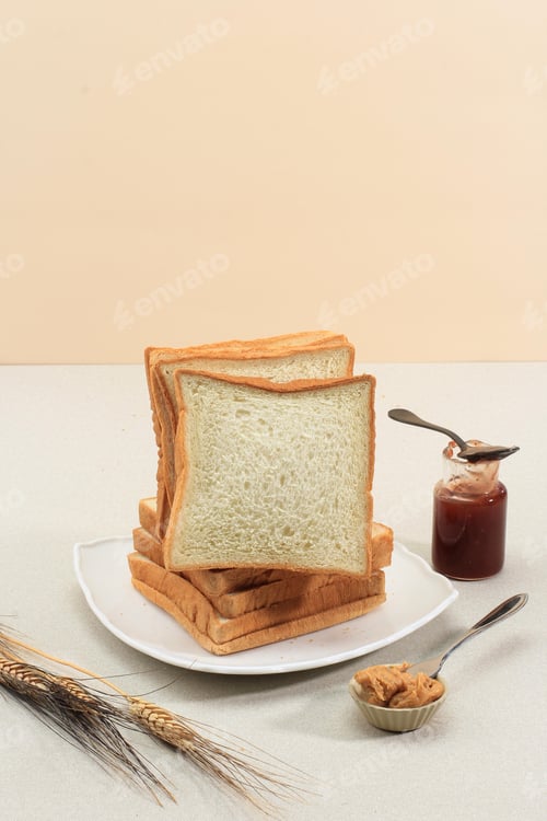 Preview: Sliced Toast Loaf White Bread (Shokupan or Roti Tawar) for Breakfast