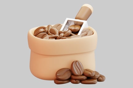 Preview: 3D Cartoon Coffee Bean Sack