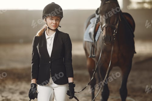 Preview: The rider in black form trains with the horse
