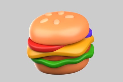 Preview: Cartoon colorful burger