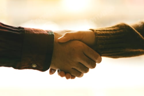 Preview: Closeup image of two people shaking hands