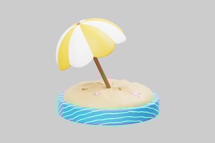 Preview: Summer beach umbrella sand scene