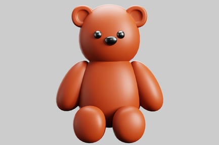 Preview: Cartoon style brown teddy bear.