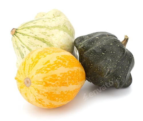 Preview: Decorative pumpkins collection isolated on white background