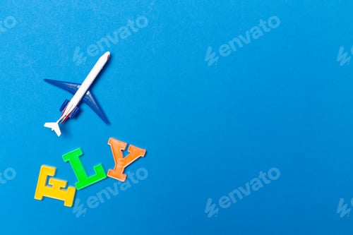 Preview: airplane on color background
