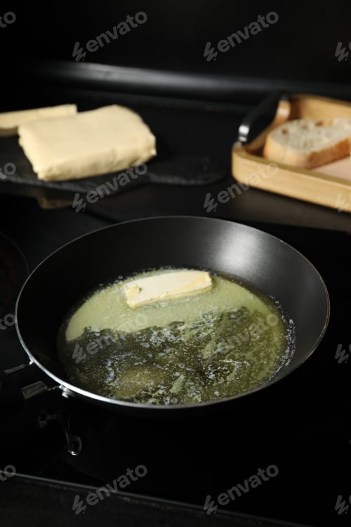 Preview: Melting butter in frying pan on cooktop