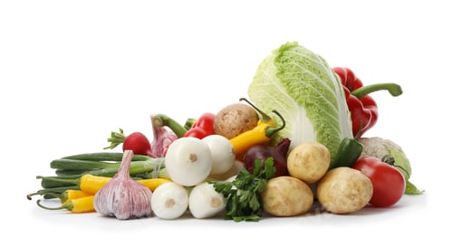 Preview: Different fresh ripe vegetables isolated on white