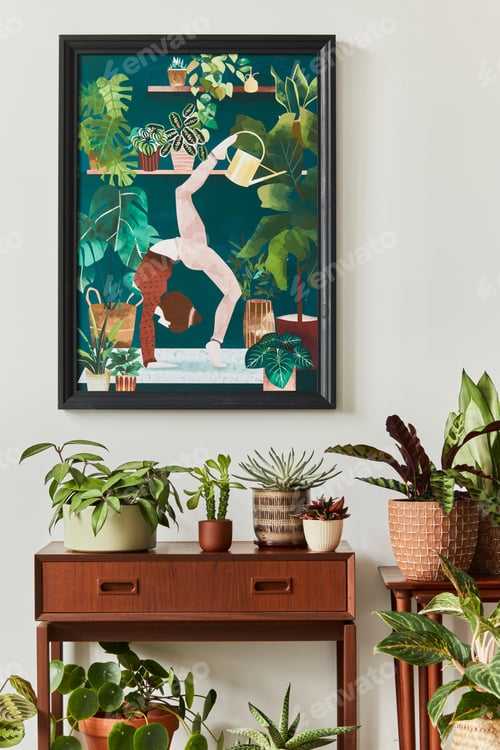 Preview: Stylish botany composition of home garden interior