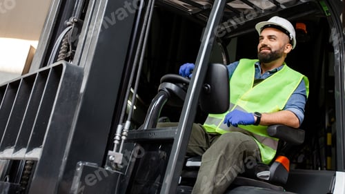Preview: Work in warehouse, loading products for production on plant, logistics and delivery