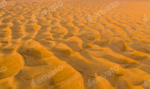 Preview: Desert Safari with sand dune. Natural landscape background at sunset time.