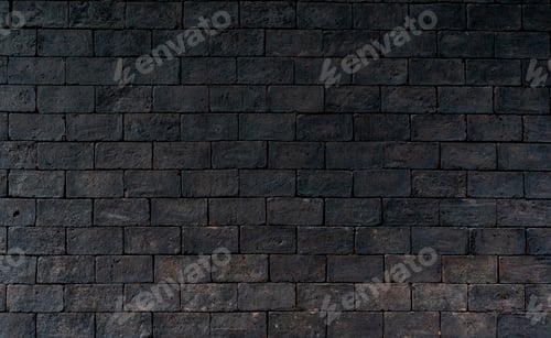 Preview: Black and brown brick wall rough texture background with space for text. Background for death, sad
