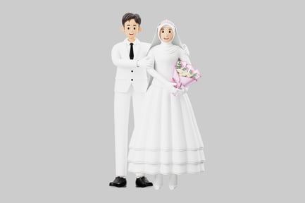 Preview: Cartoon wedding couple asset