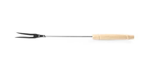Preview: New barbecue fork with wooden handle on white background
