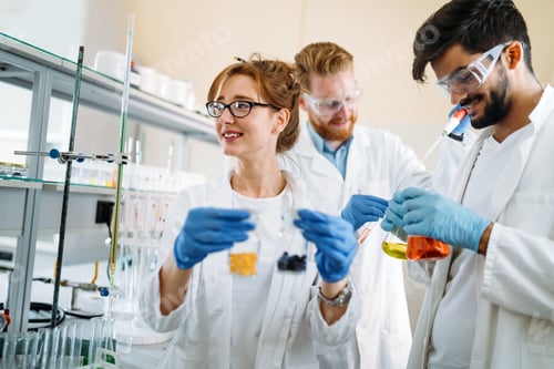 Preview: Group of students working at the laboratory
