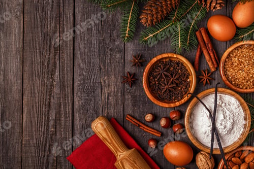 Preview: Ingredients for cooking Christmas baking.