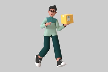 Preview: Stylized Man Delivering Package
