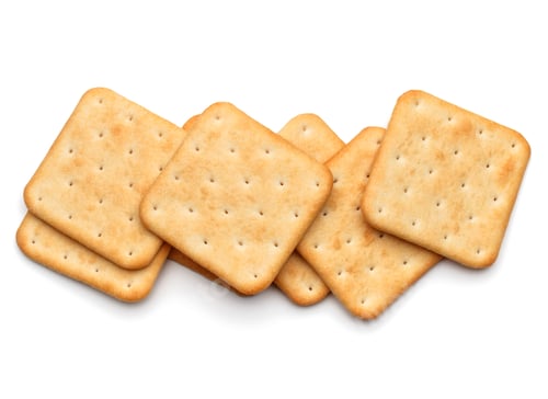 Preview: Dry cracker cookies isolated on white background cutout