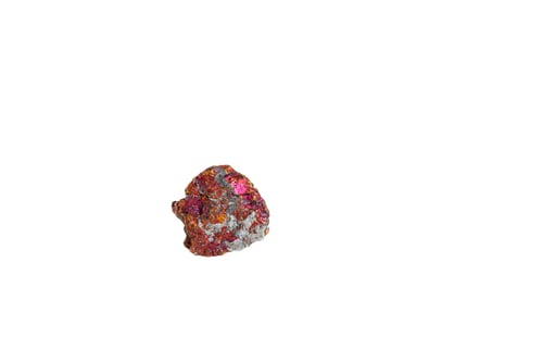 Preview: chalcopyrite mineral stone macro on white background