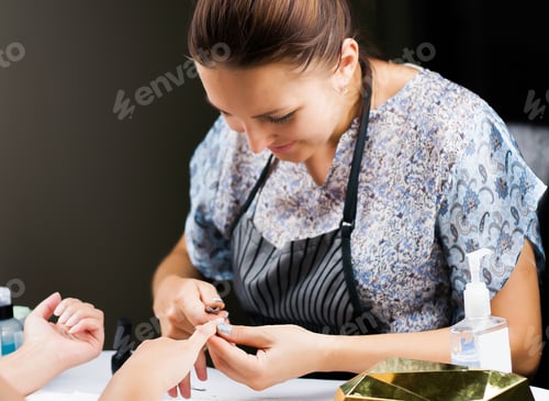 Preview: Woman Gives a Manicure at a Nail Salon