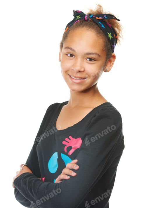 Preview: Shes a natural poser. Studio shot of a young girl isolated on white.