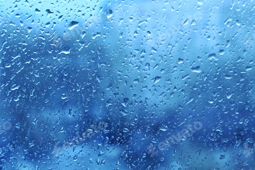 Preview: Natural water drops on window glass