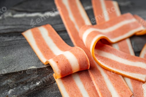 Preview: vegetarian bacon fresh meal food snack on the table copy space food background vegetarian vegan