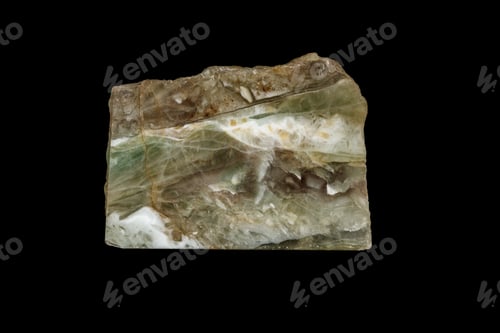 Preview: macro stone Fluorite mineral on a black background