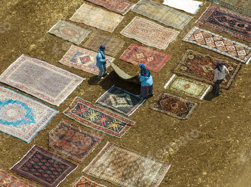 Preview: Dosemealti - Antalya - Turkey, August 10, 2023, Carpet Fields in the Summer Season Drone Photo