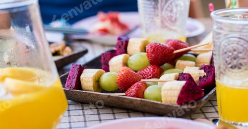 Preview: Close up of seasonal fresh healthy fruit on the table
