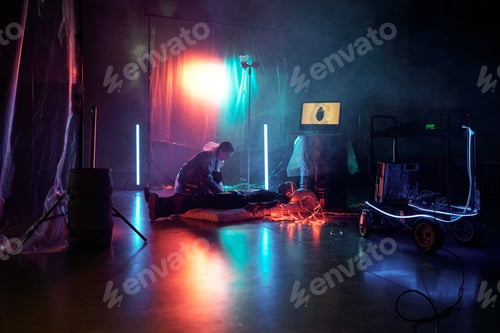 Preview: Woman connecting man with virtual reality