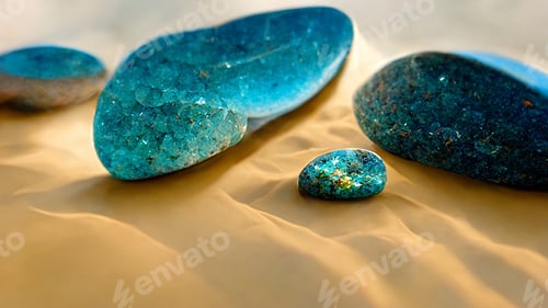 Preview: Turquoise and various gems on the beach floor - DGi